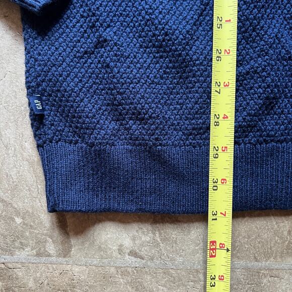 Vtg Y2K Gap Mens Sweater L Navy Blue Crewneck Classic Minimalist Preppy Basic - Picture 5 of 7